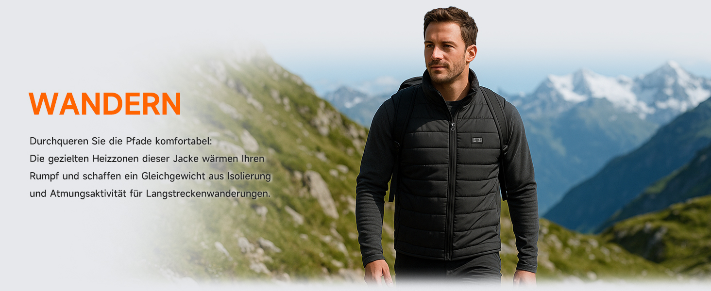 LABCOOL Тепла жилетка з підігрівом - чоловіча та жіноча жилетка з USB-підігрівом та акумулятором 10000mAh - 6-зонний підігрів з 3 рівнями температури - можна прати в пральній машині, чорний L