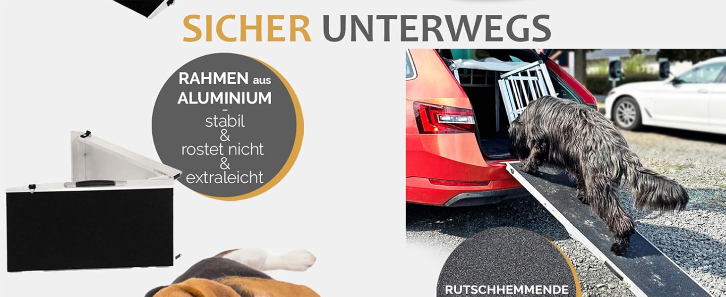 Рампа для собак Petigi: пандус у багажник авто, складаний, алюміній, довжина 183 см