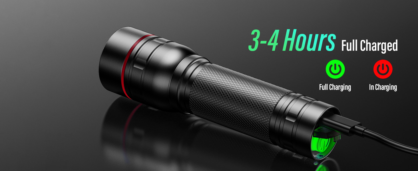 LED ліхтар Gearlite, 2000 люмен, 3 режими, Zoom, IP65, водонепроникний, чорний