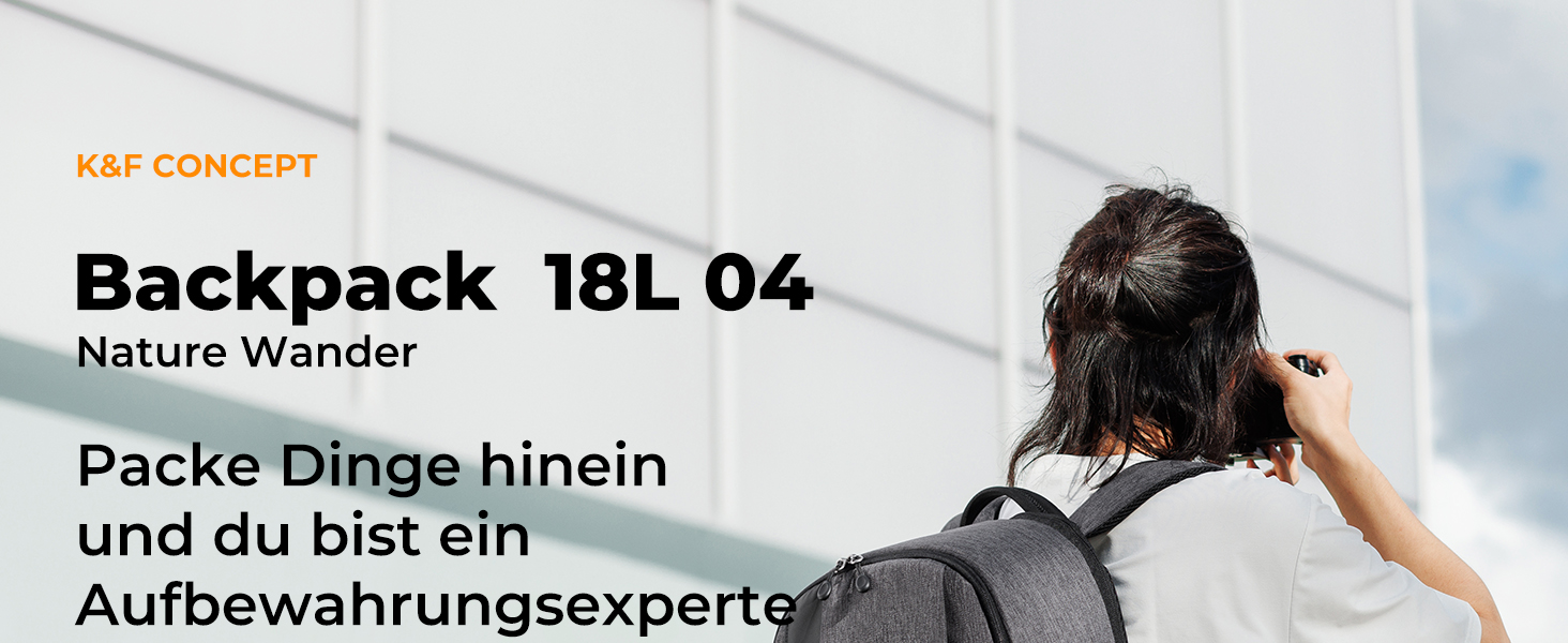 Рюкзак для камери K&F Concept 18L сірий з відділенням для ноутбука 15.6 дюймів та захистом від дощу