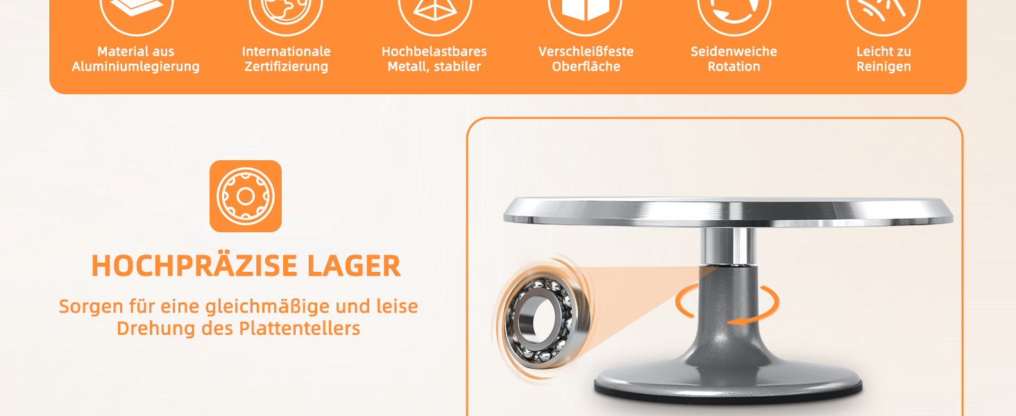 Поворотний підставка для тортів, Uten - поворотний стенд для випічки, торти, декор, алюміній