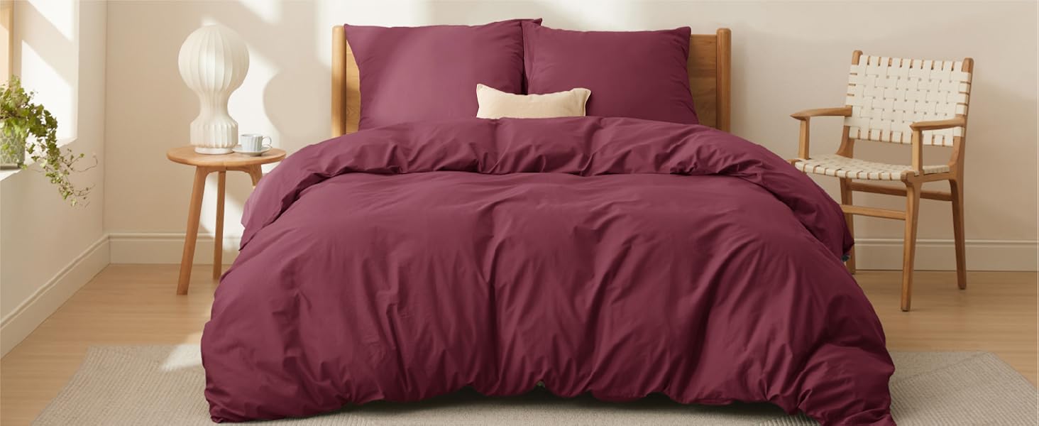 Комплект постільної білизни BEDSURE 135x200 з бавовни (4 шт.) - сірий колір, комплект з 2 наволочок 80x80 см, Oeko-TEX сертифікація, застібка на блискавку (155 x 220 см, хакі)