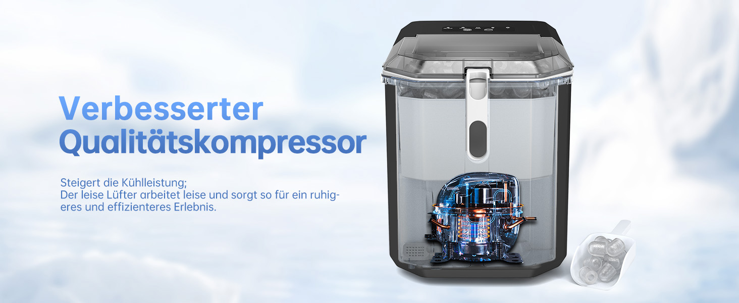 Машина для приготування льоду Ice Maker 1.3л, 9 кубиків за 6 хвилин, самоочищення, тиха, для кухні, офісу, бару, вечірки