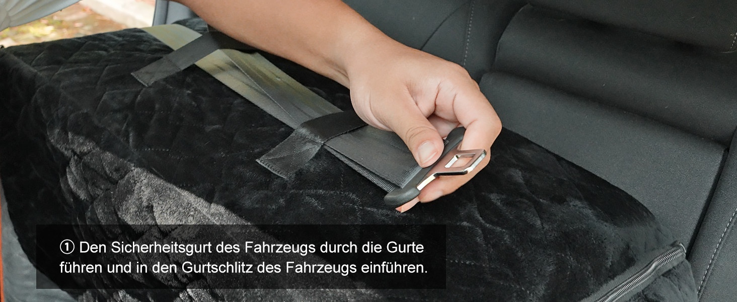 Автокрісло для собак середніх порід (до 23 кг) або 2 маленьких собак, знімний дизайн, м'яке крісло, страхувальний поводок, чорний/сірий, розмір M