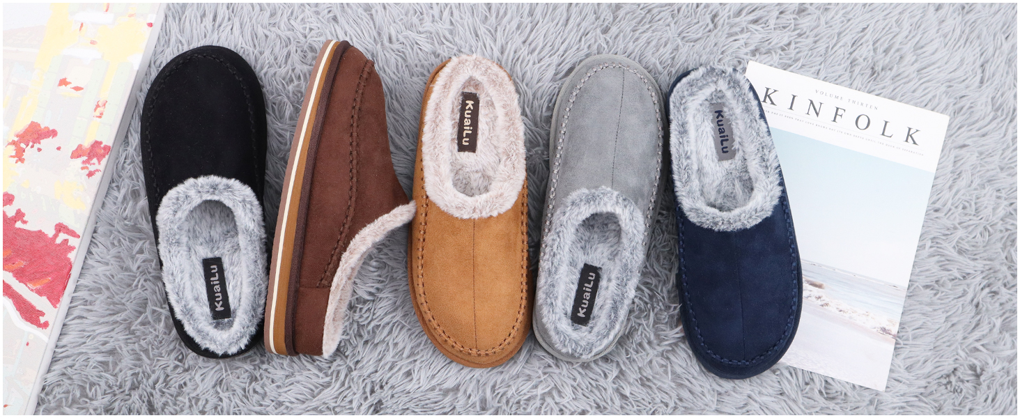 Чоловічі халатні тапочки KuaiLu з пам'яті піни, зручні, ручної роботи, з мікрозамшею, з підтримкою склепіння стопи, з теплою підкладкою з штучного хутра, гумова підошва, для дому та вулиці, 40 EU, хакі