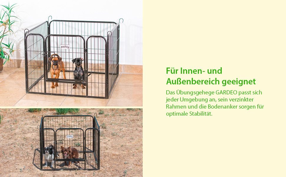 Клітка-вольєр для собак, цуценят та кроликів Gardeo80x60x4, 4 панелі 80x60 см, 0,64 м², модульна, для використання в приміщенні та на вулиці, складається, 5 років гарантії