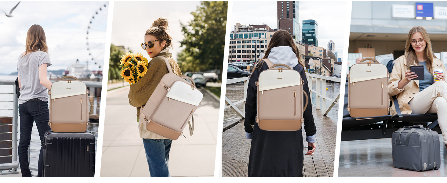 LOVEVOOK Рюкзак ручної об'єм 40L, 45x33x20cm: Рюкзак для подорожей та бізнесу, розширюваний, ручна поклажа, чорний