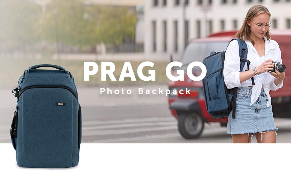 Рюкзак для фототехніки DÖRR Prag Go 16L, водонепроникний, для DSLR/SLR, з відділенням для ноутбука 16 дюймів, для дронів, знімні перегородки, тримач для штатива (блакитний)