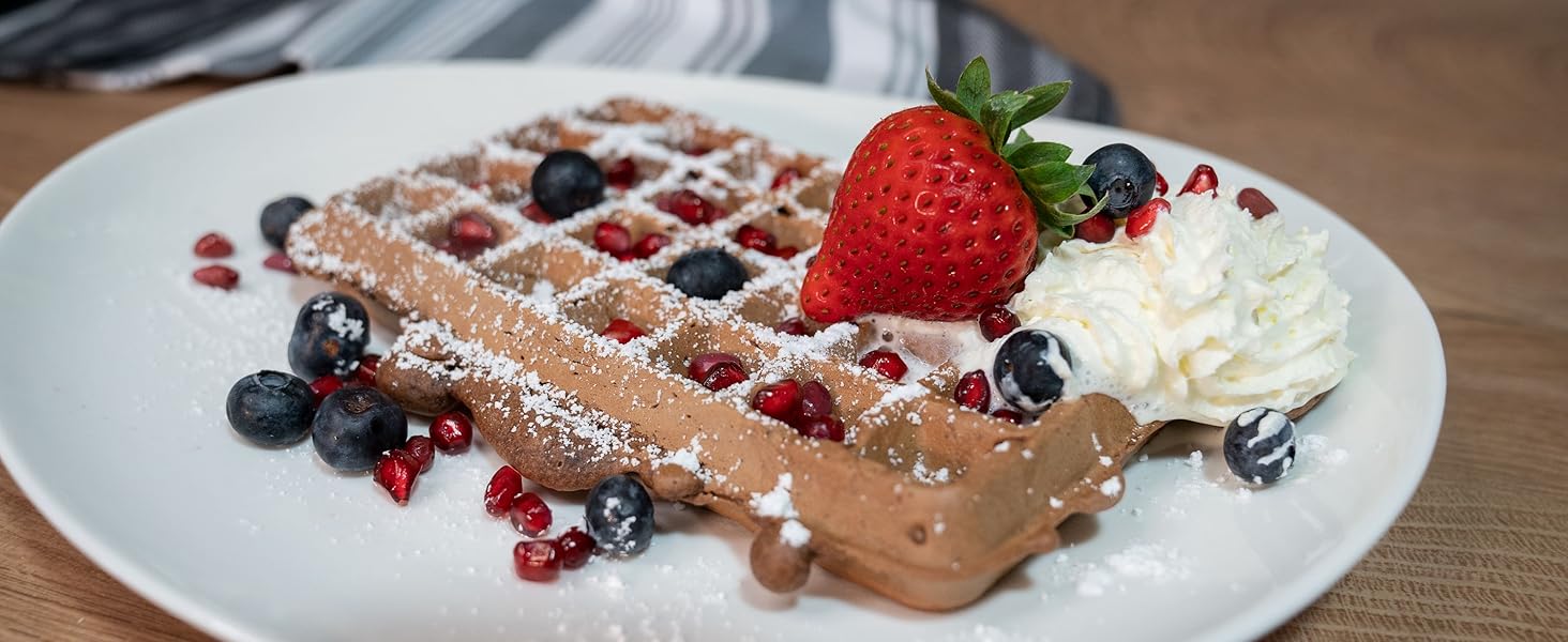 Вафельниця Unold 48275 Belgisches Waffeleisen Brüssel: подвійний автомат, регулювання температури, антипригарне покриття, 1500 Вт, чорний