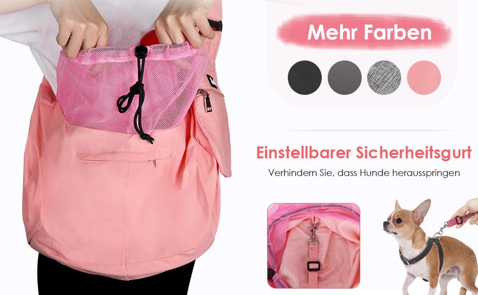 Сумка-переноска для собак Nasjac, ручне кріплення, з підставками для дна, комфортна, з регульованим плечовим ременем та кишенею на блискавці, для маленьких собак та котів, для подорожей на відкритому повітрі (Рожева)
