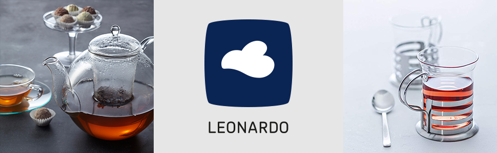 Чайник Leonardo Moon 1,2 л, термостійке скло, знімний кришка і сито з нержавіючої сталі, ручна робота