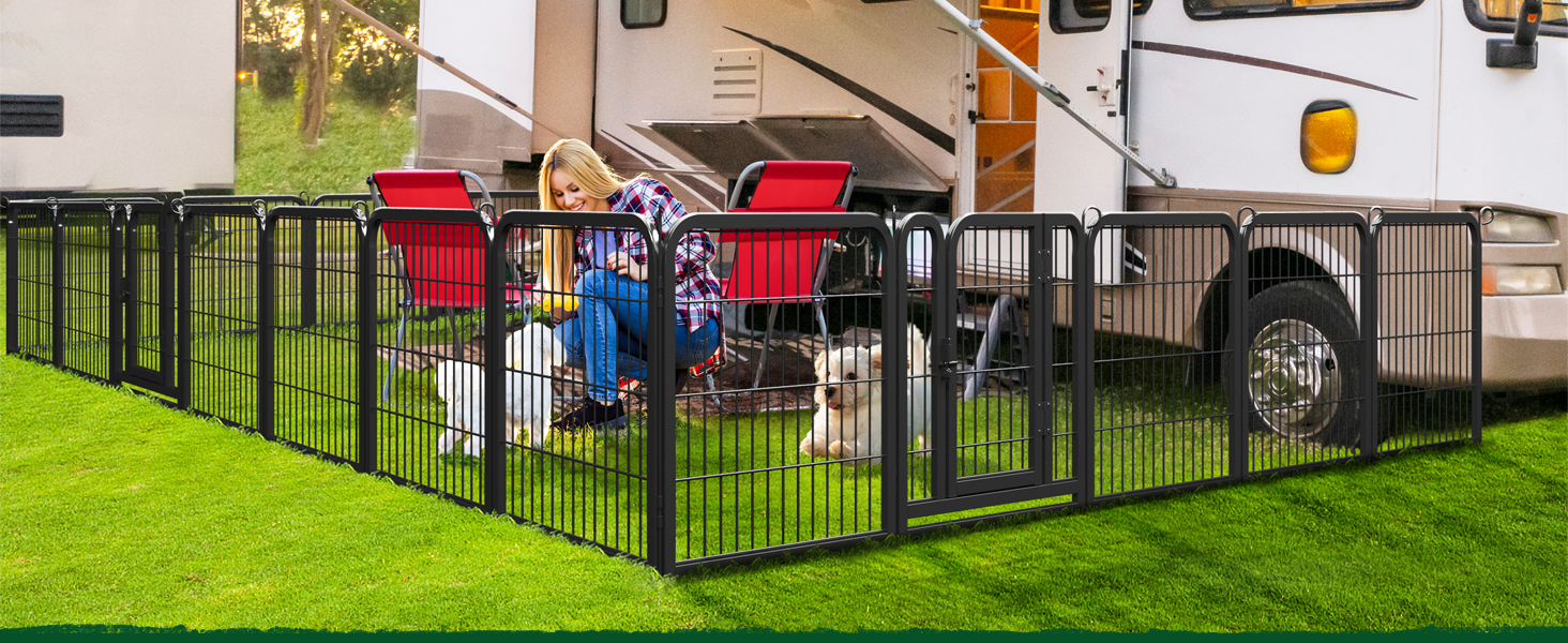 Лягу для цуценят Yaheetech, 12 секцій, 63 см, з 2 дверцятами, автоматичним замком, розкладний, для квартири та саду