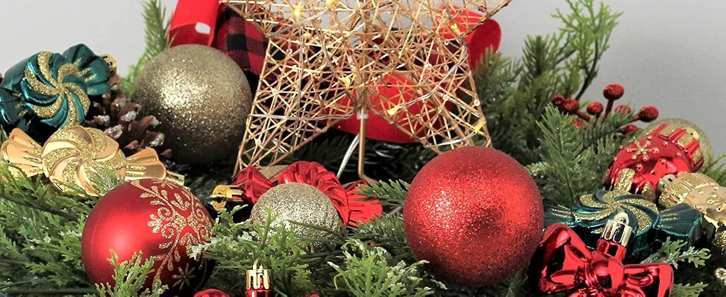 Набір прикрас на ялинку: 30 золотих ялинкових кульок (60 мм, пластик) з гачками для ялинки, святкування, вечірка, весілля