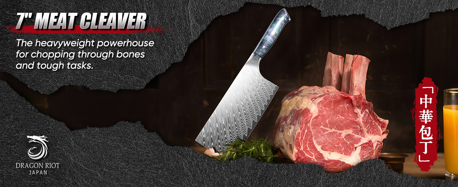 Набір кухонних ножів Dragon Riot з ергономічними дерев'яними ручками (Японія) - кухонний ніж, сантку, універсальний ніж