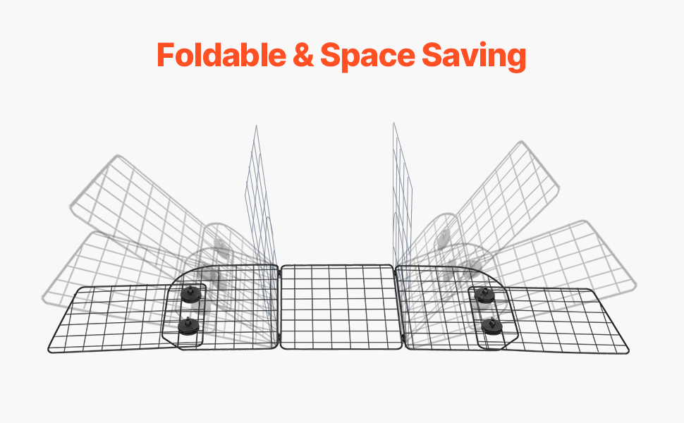 Автобар'єр для собак VEVOR: регульована перегородка, сітка для автомобіля (968 x 405 мм), захист заднього сидіння, універсальний бар'єр для SUV, позашляховиків, вантажівок (складний, 98-162 см * 40 см)