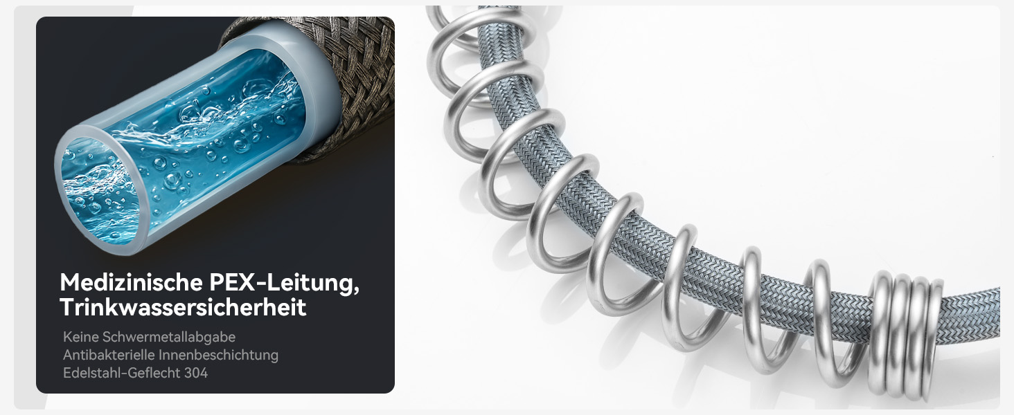 Кран кухонний CECIPA з висувною лійкою, високотискний, з двома режимами розпилення, поворотний на 360°, з нержавіючої сталі, матовий