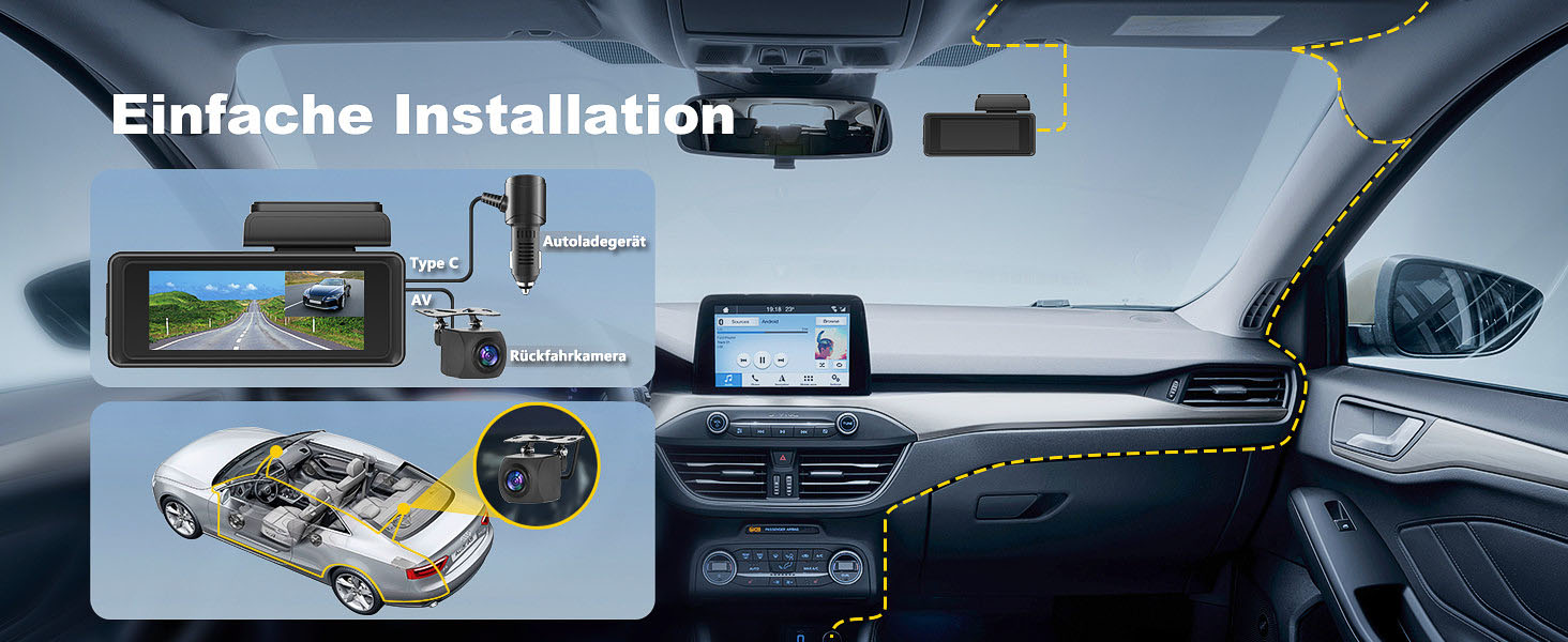 Відеореєстратор CHORTAU 4K+1080P з двома камерами, WiFi, LCD 2.99