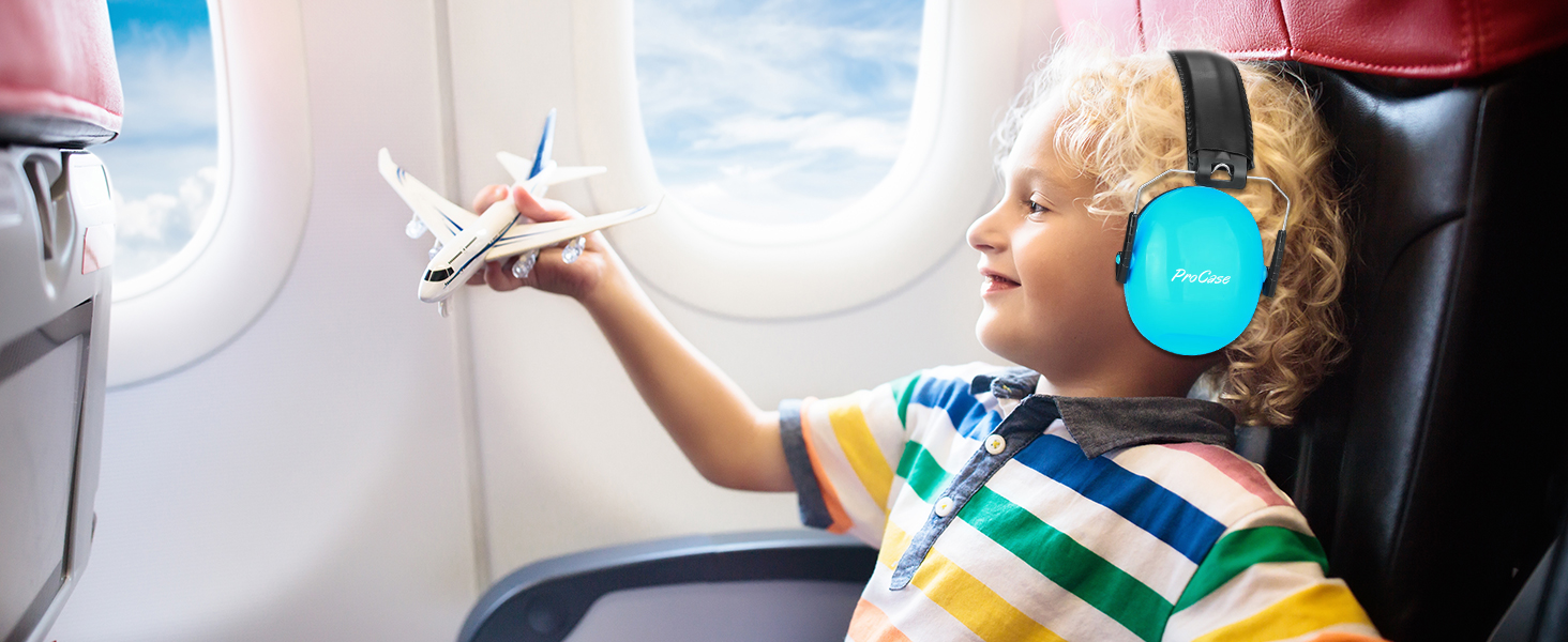 ProCase Навушники для дітей, захист від шуму NRR 2dB, 3-2 роки, для сну, подорожей, карнавалів, аутизм, шумозаглушення (блакитно-світлорожевий, 2)