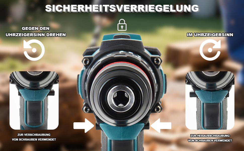 Акумуляторний ударний дриль-шуруповерт сумісний з Makita 18V, 13 мм, безщітковий, 35+3 ступені крутного моменту, 90 Н.м, 2 регульовані ступені, акумуляторний шуруповерт з 3 аксесуарами (без акумулятора) (10 мм для Bosch 18V)