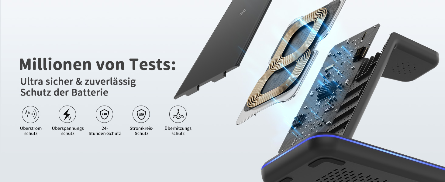 Бездротова зарядка JoyGeek 3-в-1 для Samsung Galaxy S25/S24/S23/S22/Z Flip/Fold, Galaxy Watch Ultra/8/4, Galaxy Buds - Чорний