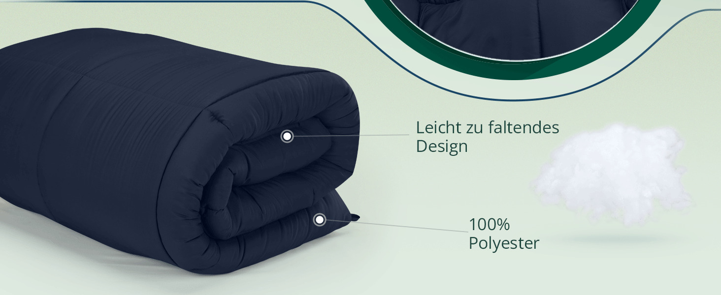 Ковдра Utopia Bedding, 180x200 см, Marineblau, 370 GSM, дихаюча, тепла та м'яка | Ковдра для всієї родини