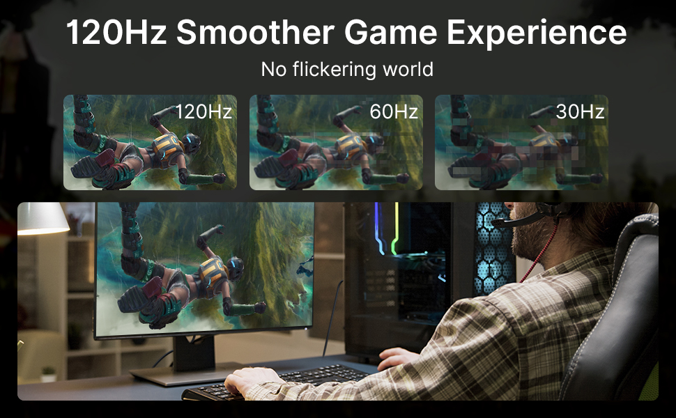 Кабель HDMI 8K JSAUX 3 метри, HDMI 2.1, 48Gbps, 8K@60Hz, 4K@120Hz, HDR, eARC, Dolby Vision, 3D, VRR, сумісний з PS4 Pro, PS5, TV, Blu-ray, проектор, червоний