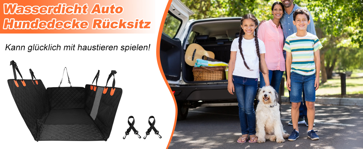 Водонепроникна захисна підстилка для собак у машину, для заднього сидіння, з кріпленнями для безпеки, сумісна з більшістю авто, SUV та пікапами