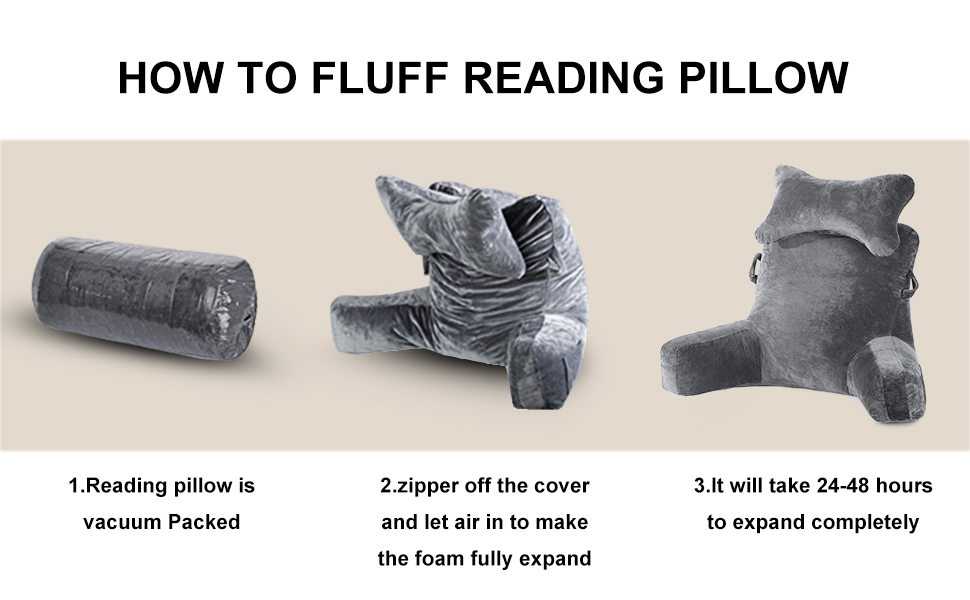 Крісло-мішок для читання та відпочинку на ліжку, сіре. Зручне крісло для дорослих, з підлокітниками, для читання, перегляду телевізора та ігор.