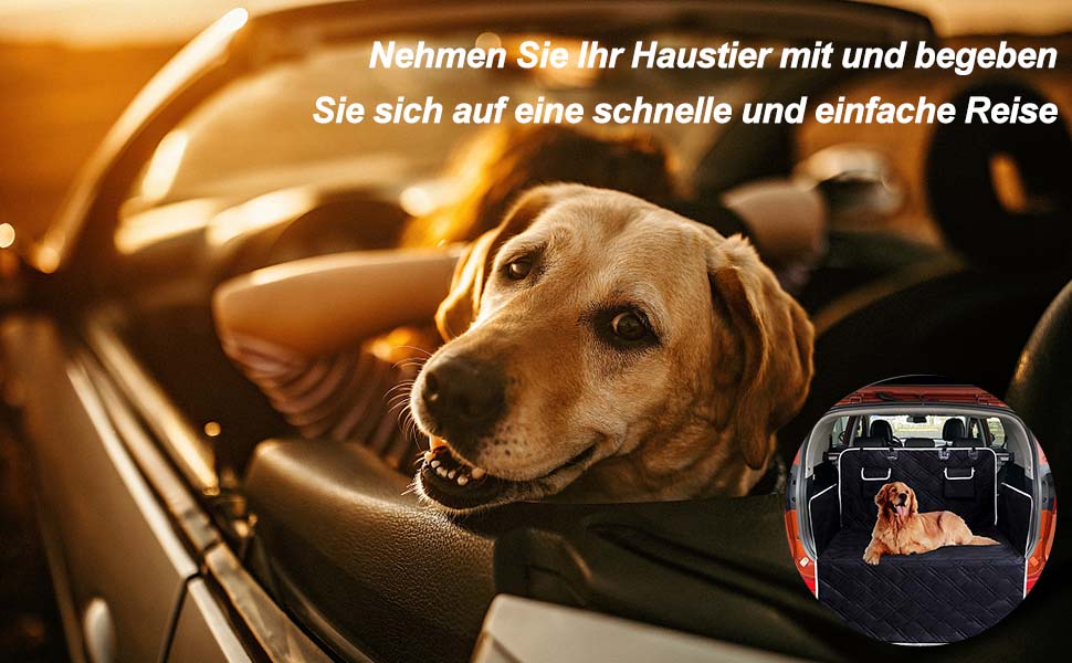 Килимок для собак у машину Caliyo, 143.5x134 см, захист заднього сидіння, водовідштовхувальний, антицарапин, універсальний, чорний