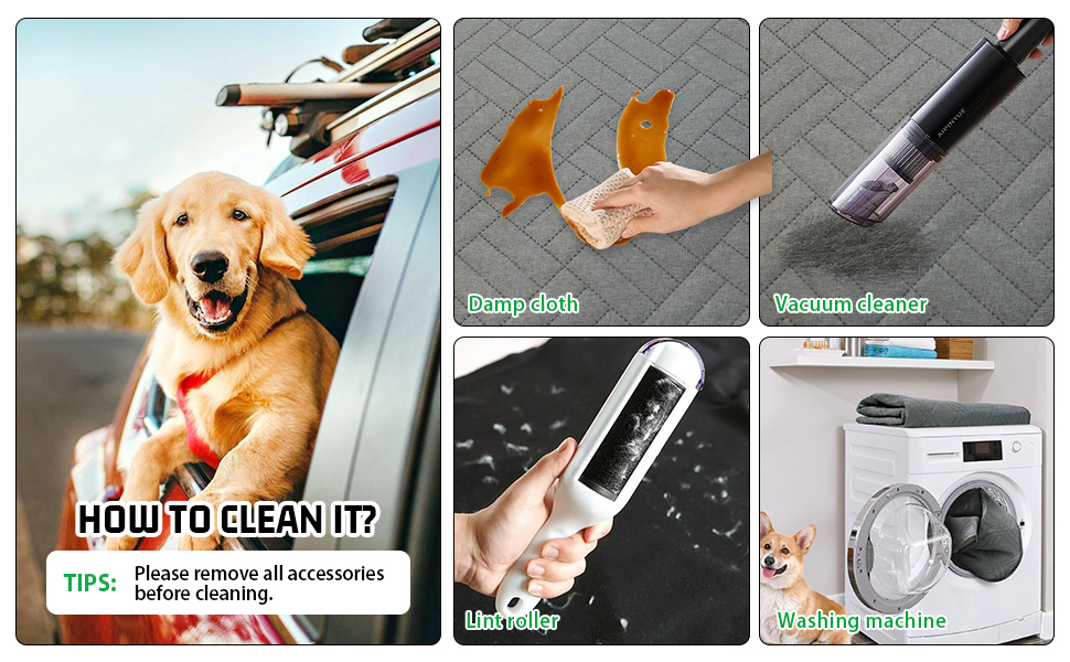 Надійний автокрісло для собак, посилене автокрісло для середніх та великих собак, водонепроникне, неслизьке, з захистом від подряпин, з 3 ременями кріплення