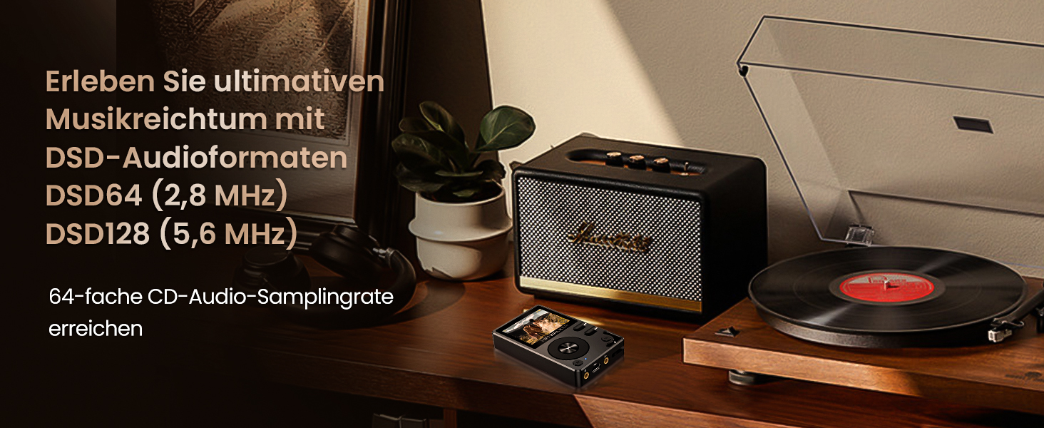 HIFI Walker H2: MP3-плеєр Hi-Res 128GB з Bluetooth 5.2, DSD DAC, підтримкою FLAC та розширенням до 512GB