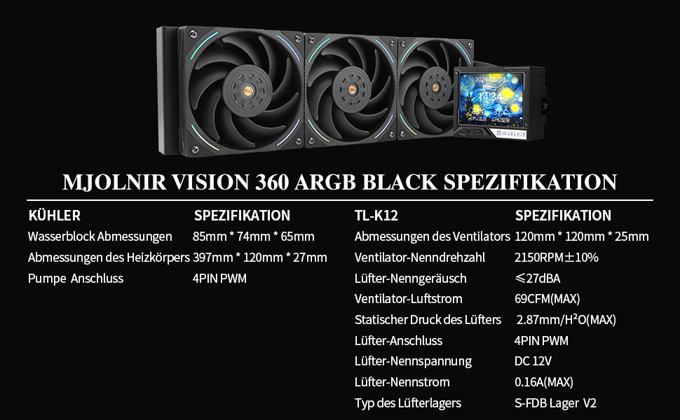 Thermalright Mjolnir Vision 360 ARGB: Смарт-система водяного охолодження з IPS LCD дисплеєм для AM5/LGA 1700/1851, білий корпус