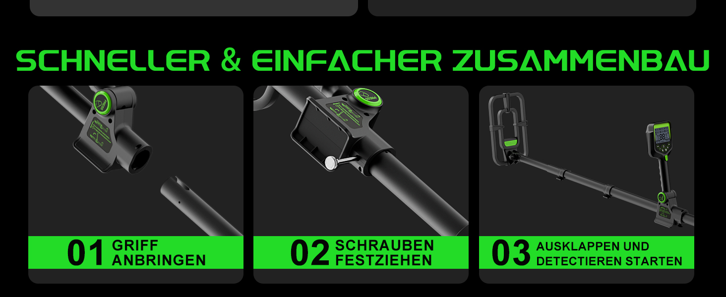 Металошукач професійний для дорослих - акумуляторний, з лопатою, рюкзаком, навушниками, піпоінтером, складна конструкція, водонепроникна котушка, синій/зелений