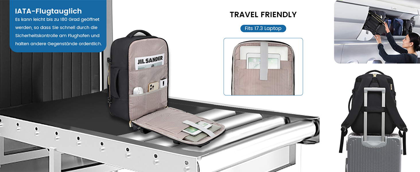 LOVEVOOK Рюкзак для ручної поклажі, 40L, водонепроникний, для ноутбука 17 дюймів, Easyjet, для подорожей, роботи, трекінгу, оливково-бежевий (18 дюймів, A-чорний)