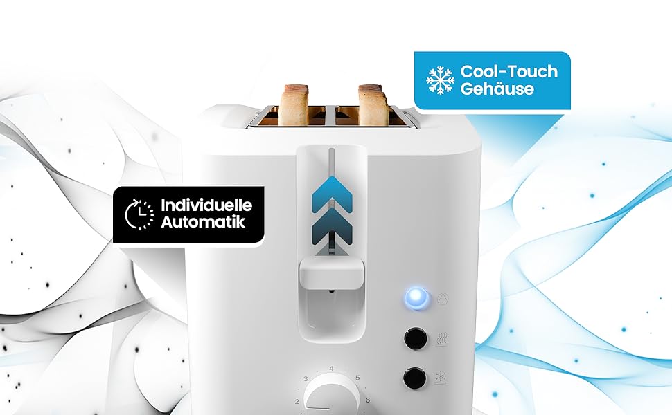 Тостер Bomann TA 6065 CB білий: 2 відділення, підставка для бургерів, функція підйому, розморожування та підігріву | Модель 2024