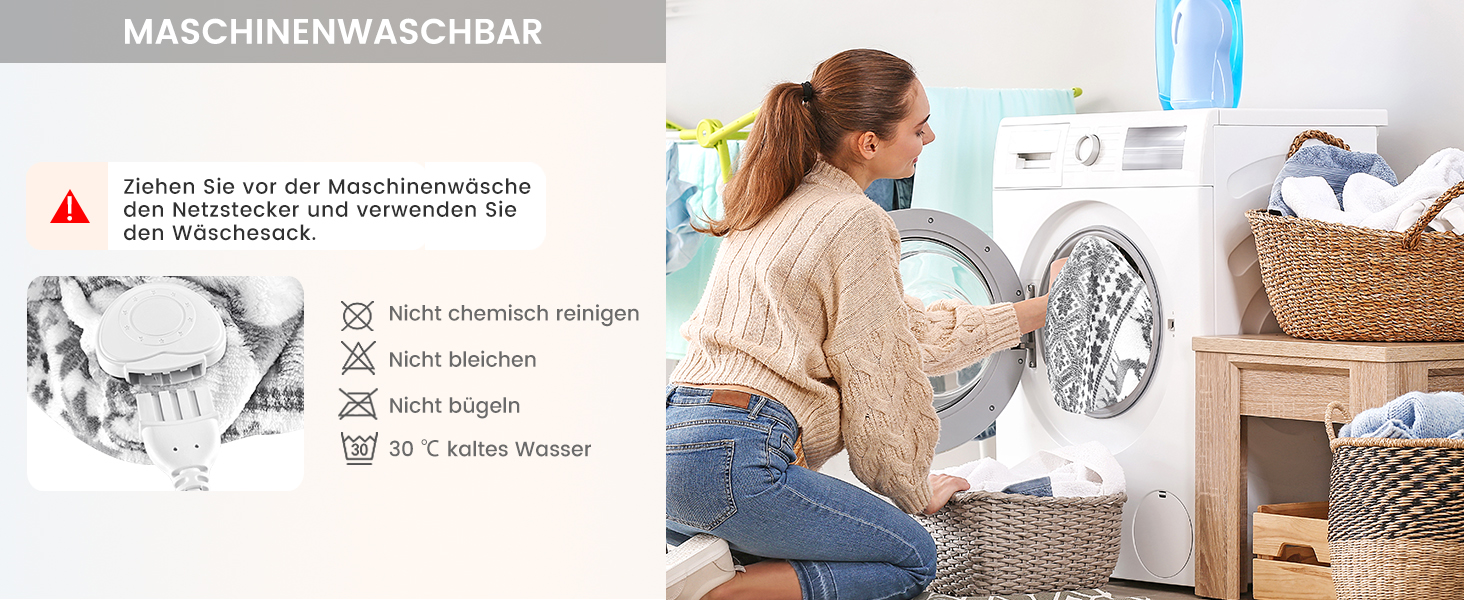 Електрична ковдра LeaderPro з автовимкненням, 160x180 см, фланель, 6 режимів нагріву, пральна, з захистом від перегріву, таймер 1-9 годин, для ліжка, дивану, офісу