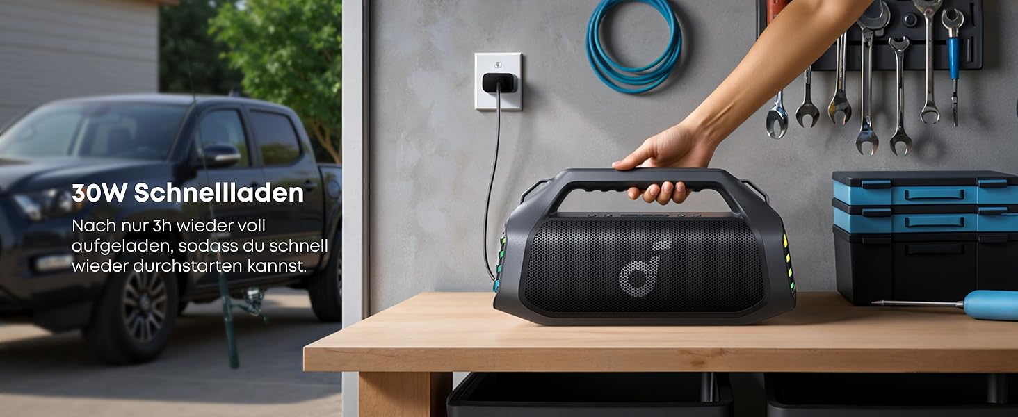 Портативна Bluetooth колонка soundcore Boom 2 Pro 140 Вт, IP68, RGB підсвітка, Powerbank, BT 5.3