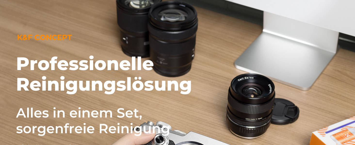 Набір для чищення об'єктивів K&F Concept: для фотоапаратів, фільтрів, телефонів. З Lenspen, пензликом, помпою, мікрофіброю та рідиною для чищення (2-в-1).