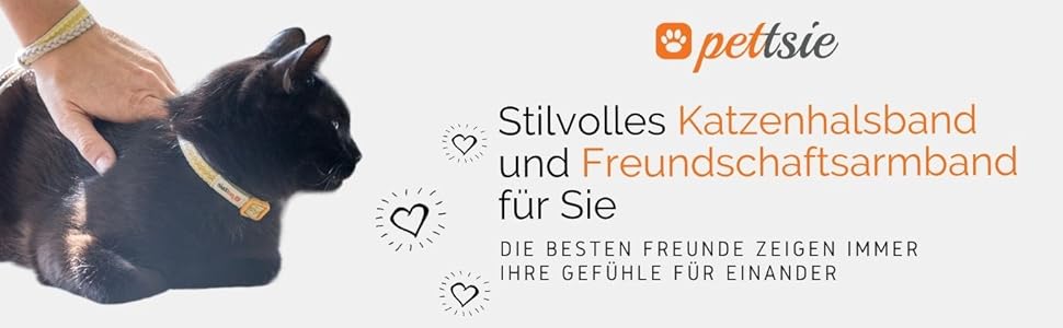 Нашийник для кота Pettsie з безпечною застібкою та браслетом дружби, міцна бавовна, D-подібне кільце для аксесуарів, регульований розмір 12,7-20,3 см (12,7 - 20,3 см, жовтий)