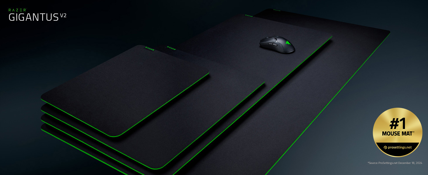 Ігровий килимок для миші Razer Gigantus V2 Large (450 x 400 x 3 мм) — текстурований мікротканинний килимок з протиковзанням, чорний