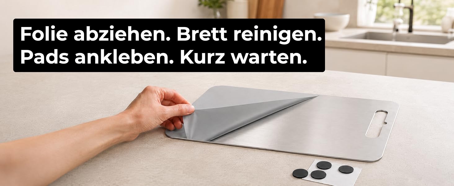 Обрізна дошка зі сталі нержавіючої 30x21 см, Made in Germany, для посудомийки, з силіконовими ніжками