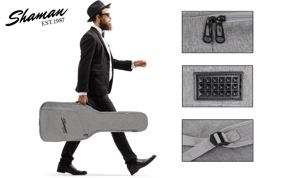 Шейман WGB-115 GY Преміум-лайн Гітара Вестерн - Водовідштовхуючий мішок Gigbag для гітари з міцним матеріалом та регульованими ременями