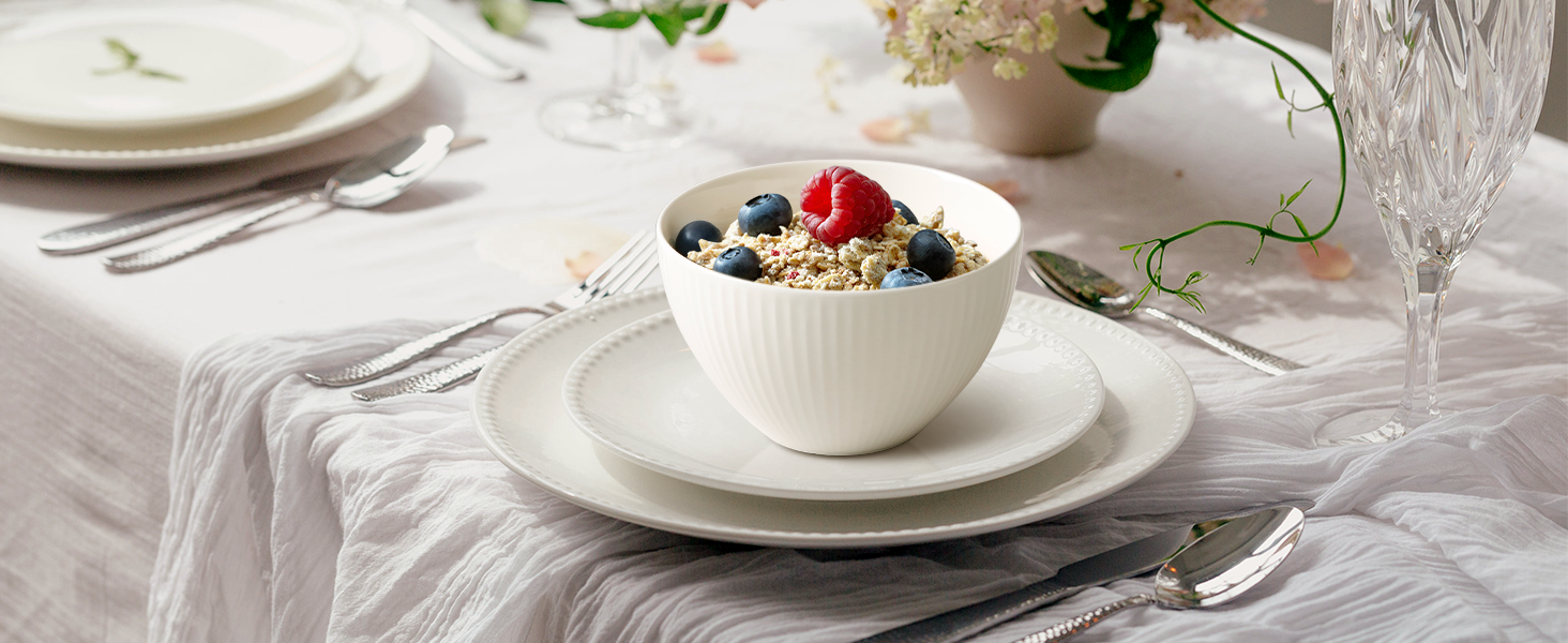 Набір мисок NUTRIUPS 4 шт. для мюслі, супу, салату, десерту, 750 мл, кераміка, підходить для мікрохвильової печі та духовки