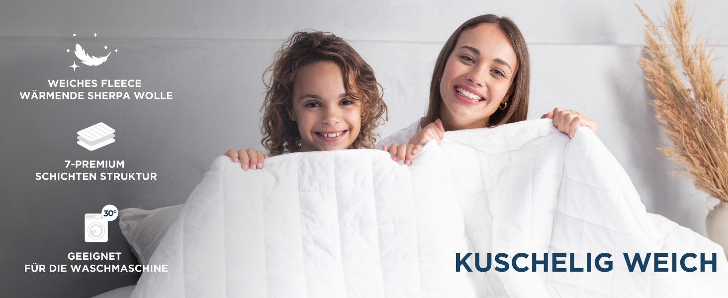 Ковдра з ефектом обтяження 135x200 см, 7 кг, Sherpa Fleece, сертифікат Oeko-Tex, терапевтична ковдра для розслаблення, кращий сон, вага 7 кг