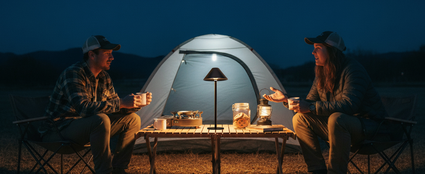 Світлодіодна настільна лампа Rosnek бездротова, акумуляторна 4000 mAh з димером, поворотна на 360°, чорна