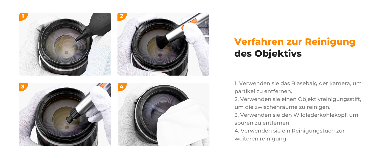 Набір для чищення об'єктивів K&F Concept 15-в-1 (з рідиною) - для фотографів