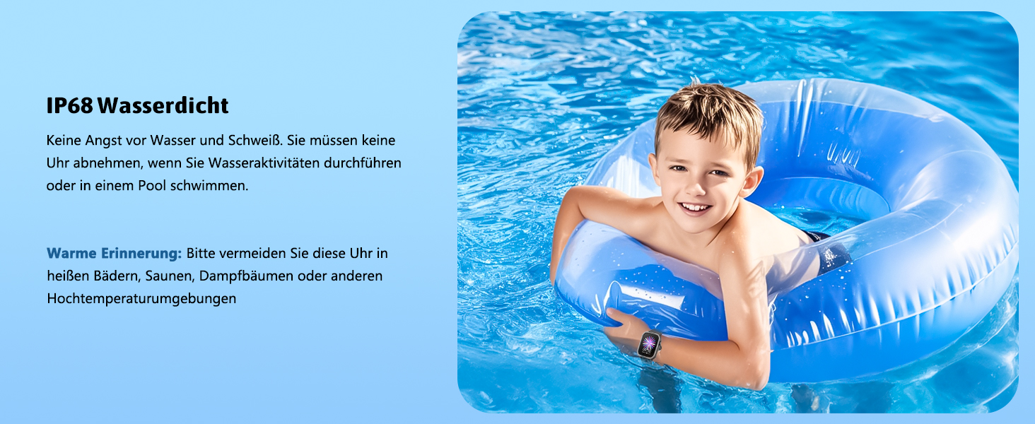 Дитячий розумний годинник Kinder Smartwatch для хлопчиків та дівчаток. Активність, серцевий ритм, сон, IP68, водонепроникність, 19 спортивних режимів.