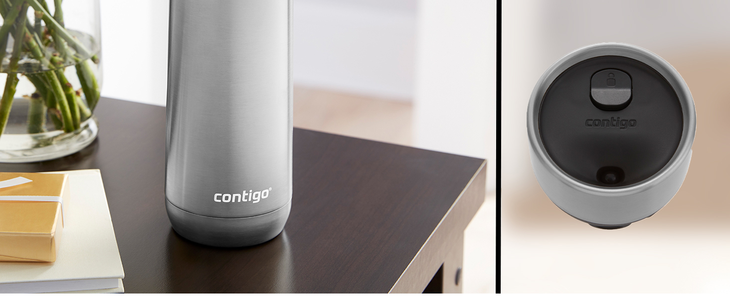 Термокружка Contigo Luxe Autoseal з нержавіючої сталі, 360 мл, виготовлена з BPA-free матеріалів, з невеликим отвором, не протікає, для кави з собою, можна мити в посудомийній машині