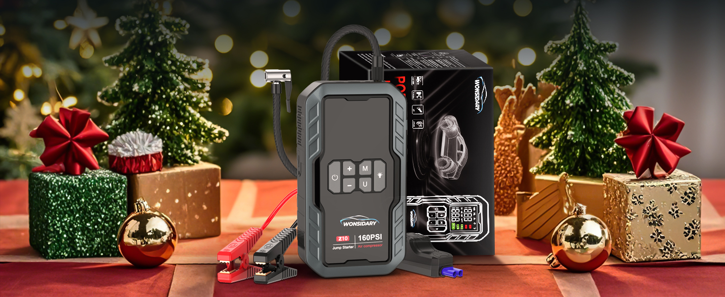 Powerbank для авто 27000 mAh з компресором 160 PSI, 12V, 8.0L, LED-ліхтарик, для бензинових та дизельних двигунів