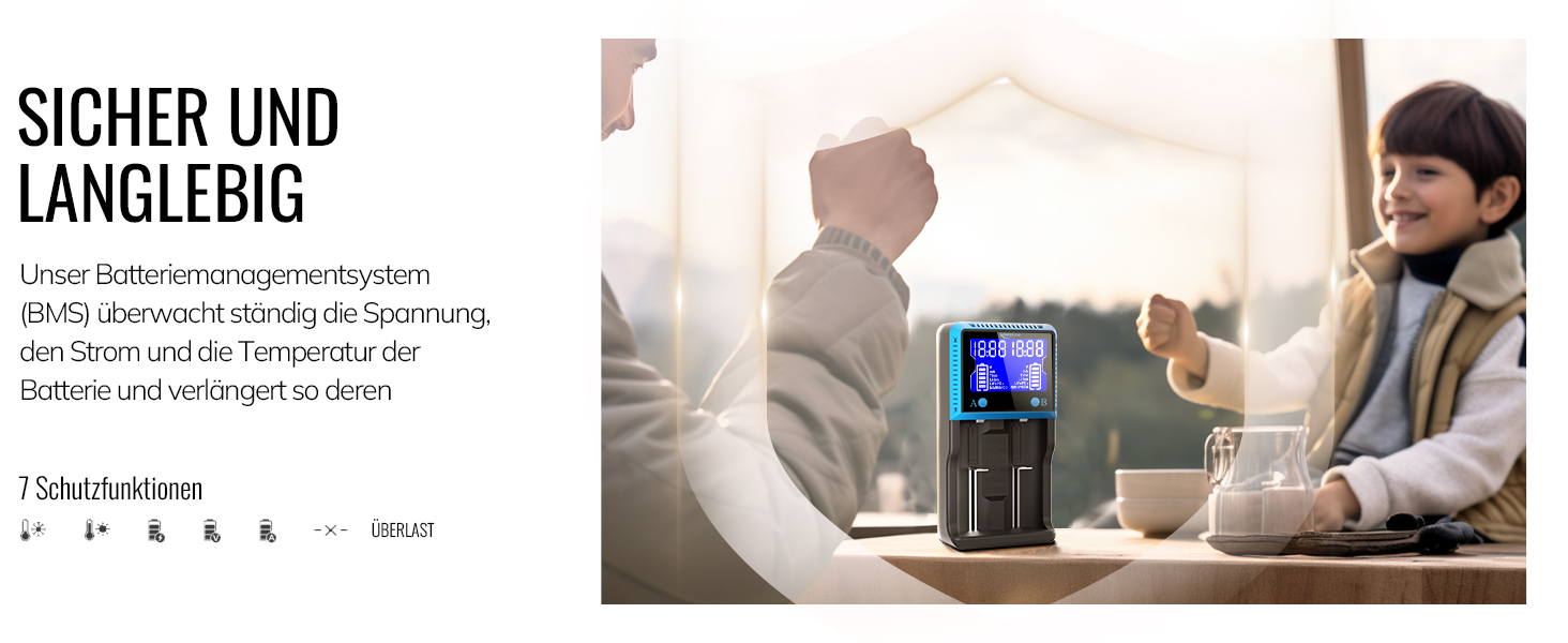 Універсальний зарядний пристрій для акумуляторів 18650 з 4 слотами, LCD Smart швидка зарядка Ni-MH/Ni-CD AA/AAA Li-Ion/LiFePO4/IMR 10440-26650